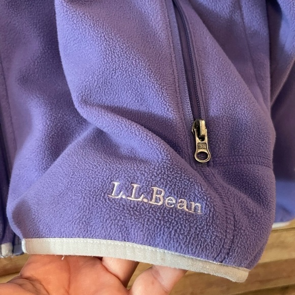 LL Bean Jacket Womens Full Zip Fleece Mock Neck Outdoor Lilac Size: Large - Picture 5 of 7